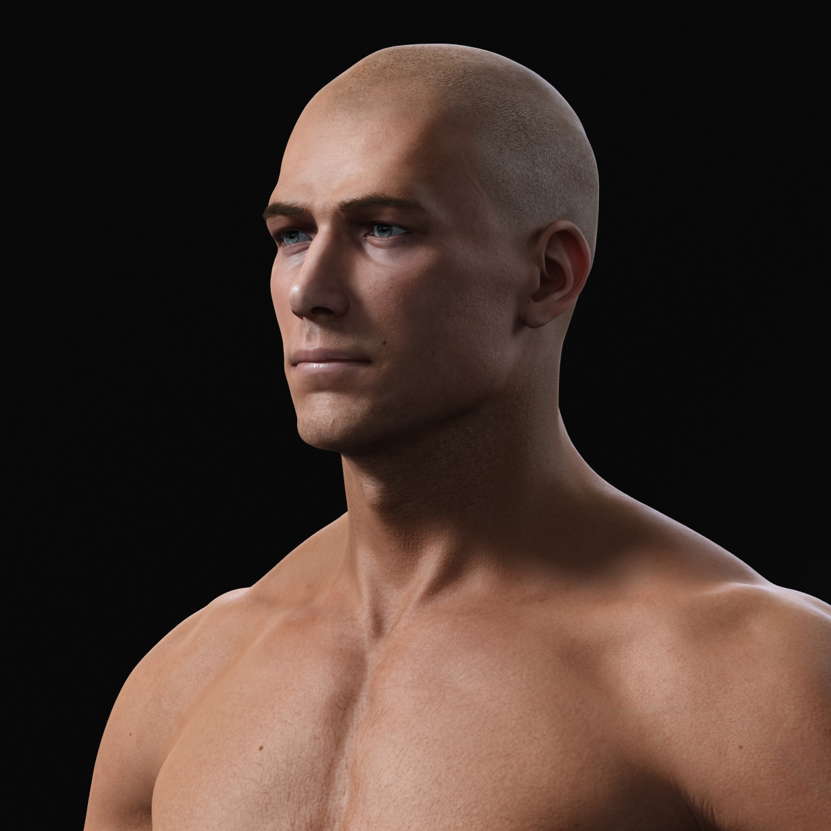 Photorealistic Male Body Realistic Head Model 1142050 Turbosquid