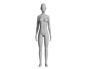 3d model simple female character body
