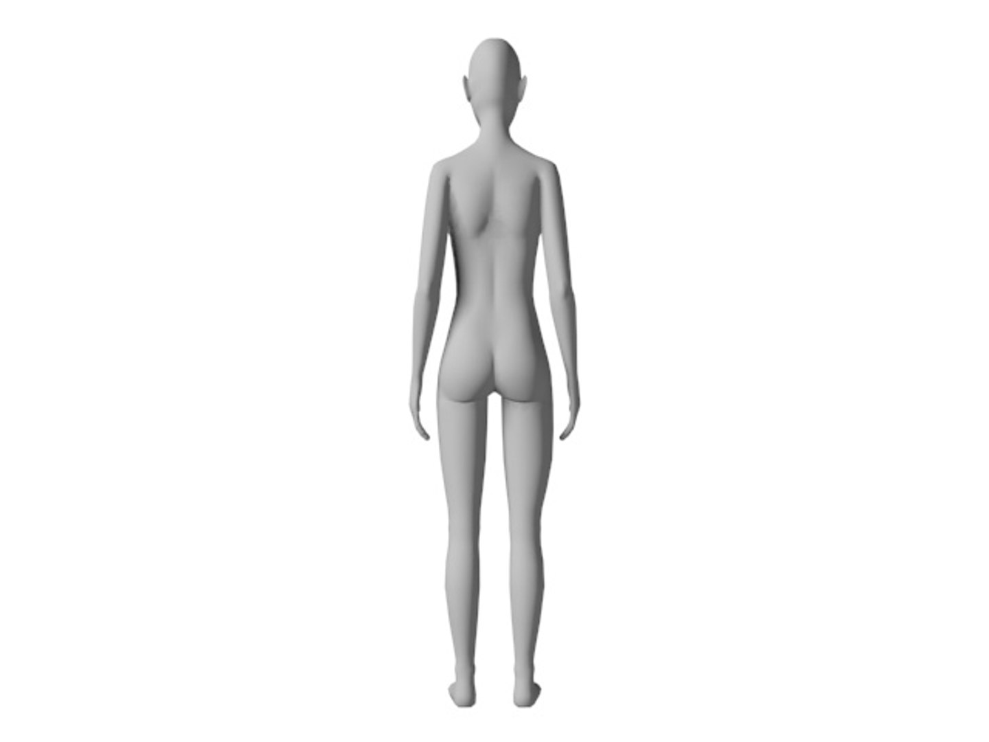 3d Model Simple Female Character Body