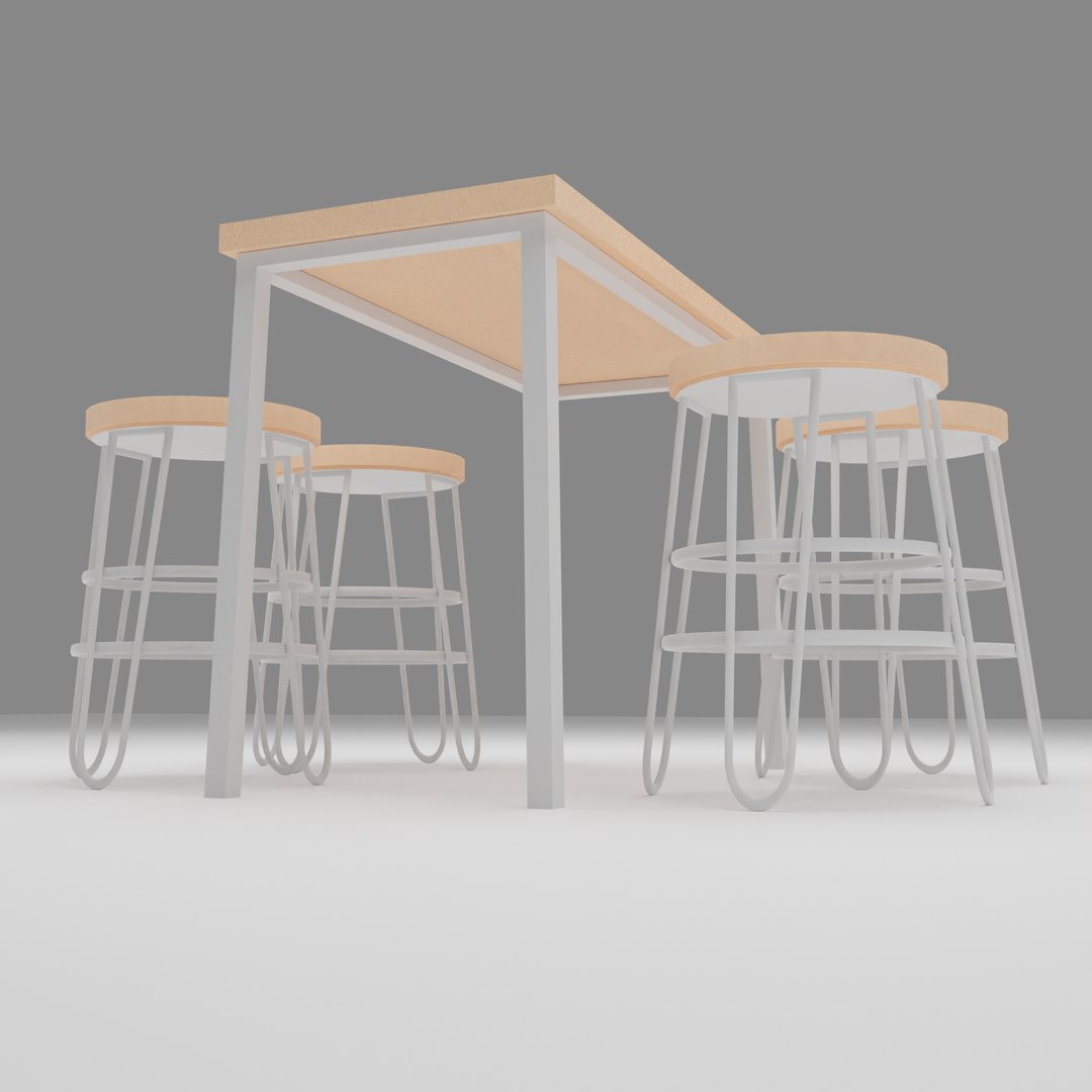 Bar Stools And Table Cafe Stools 3D Model TurboSquid 2007792