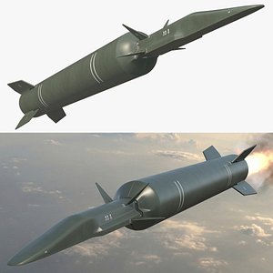 Long Range Hypersonic Missile Green 3D model