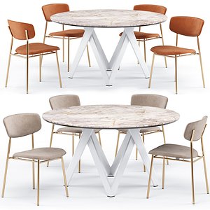 cartesio dining table fifties 3D