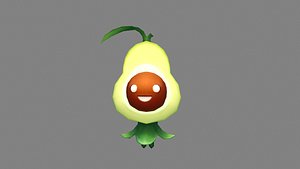 3D model Cartoon fruit mascot - avocado man Low-poly 3D model