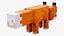 Modello 3D di una volpe in Minecraft, pronto per il gioco, in 4K PBR