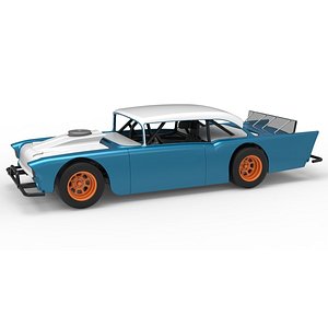3D Vintage Asphalt Modified stock car V11 Scale 1 to 25