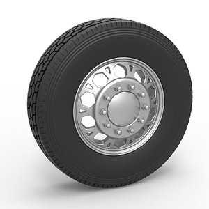 3D model Diecast Front custom wheel of semi truck Version 23 Scale 1 to 25