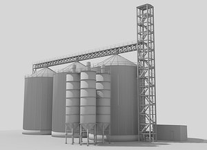 industrial silos 3d model