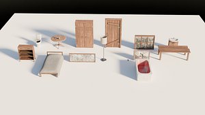 Props pack - mid-poly low-poly game-ready models Low-poly 3D model 3D model