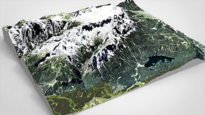 Mountain landscape Zugspitze Germany 3D model