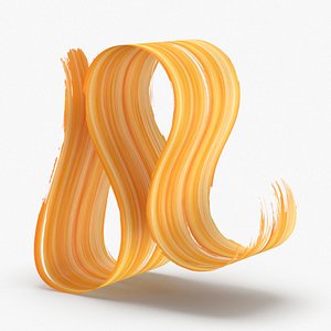 3D Paintbrush Strokes 07 Yellow Orange