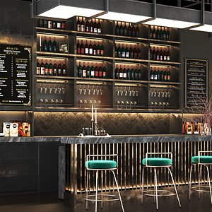 3D Cafe Bar 03 Restaurant