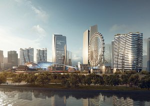 3D Modern Entertainment Waterfront District