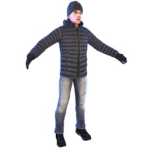 man winter cap 3D model