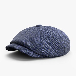 3D Mens Tweed Hat model