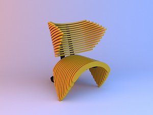 Parametric Plastic Chair 3D model 3D