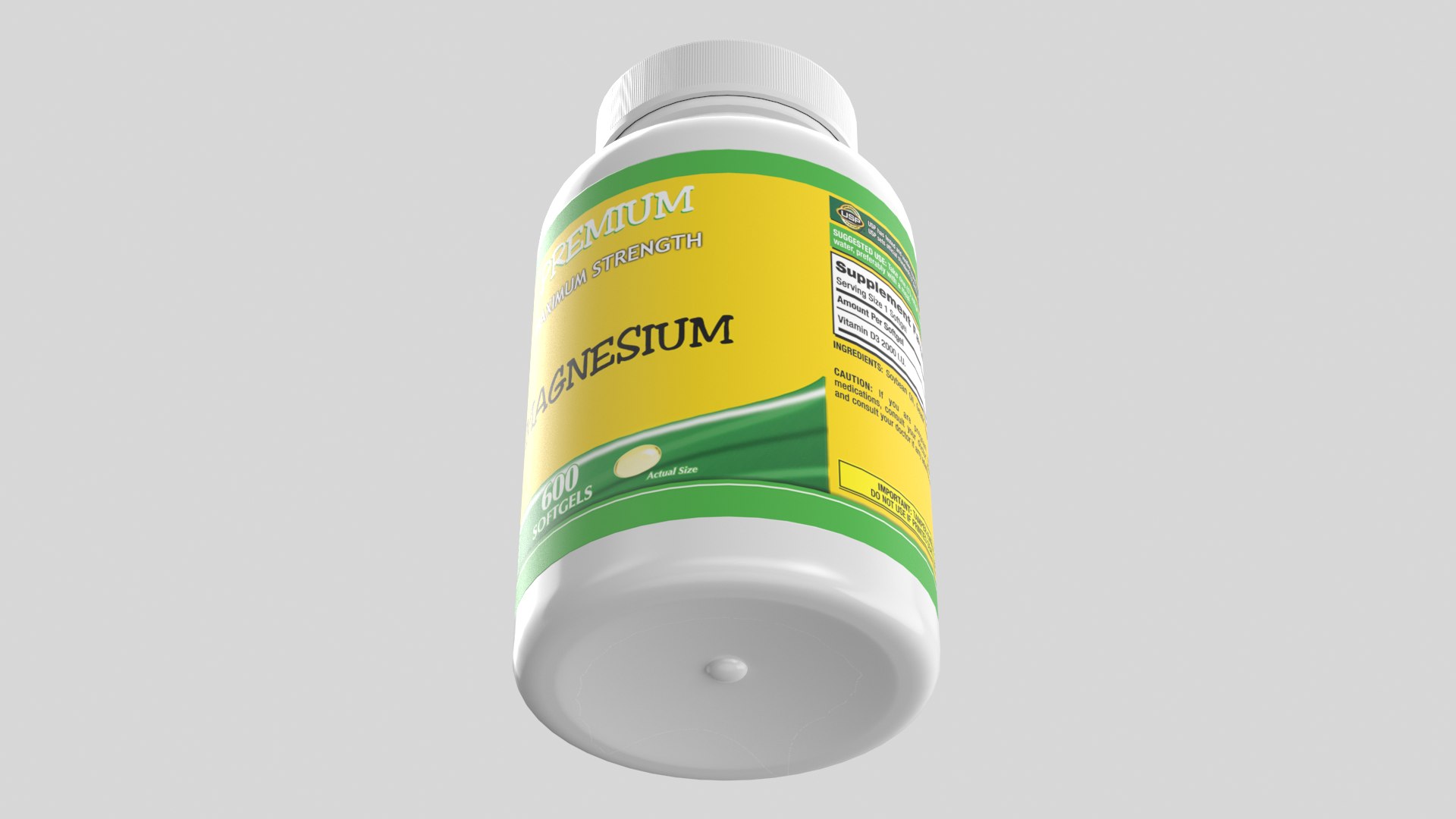 3D Model Magnesium Supplement Bottle - TurboSquid 1835458