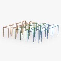 Labyrinth Outdoor Calisthenics Rig  Green Blue Orange