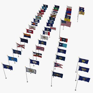 USA States Pole Flags Collection