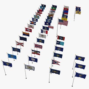 USA States Pole Flags Collection