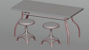 3D model Kitchen table set