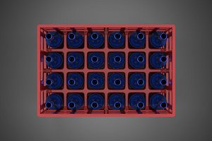 RED BOTTLE CARRIER PLASTIC CRATE BOX CONTAINER STORAGE RACK TRAY