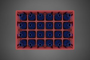 RED BOTTLE CARRIER PLASTIC CRATE BOX CONTAINER STORAGE RACK TRAY