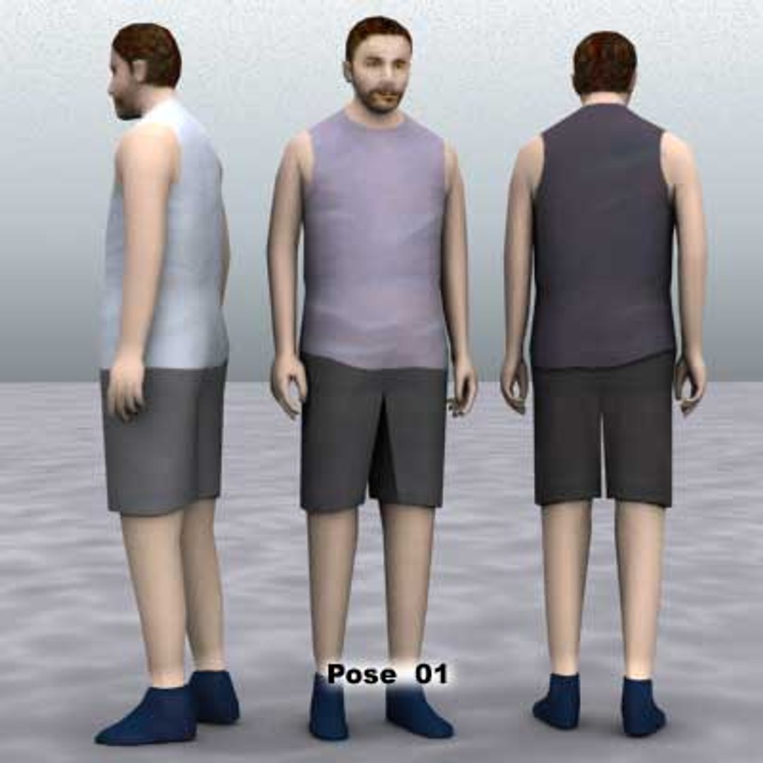 human male guy 3d model