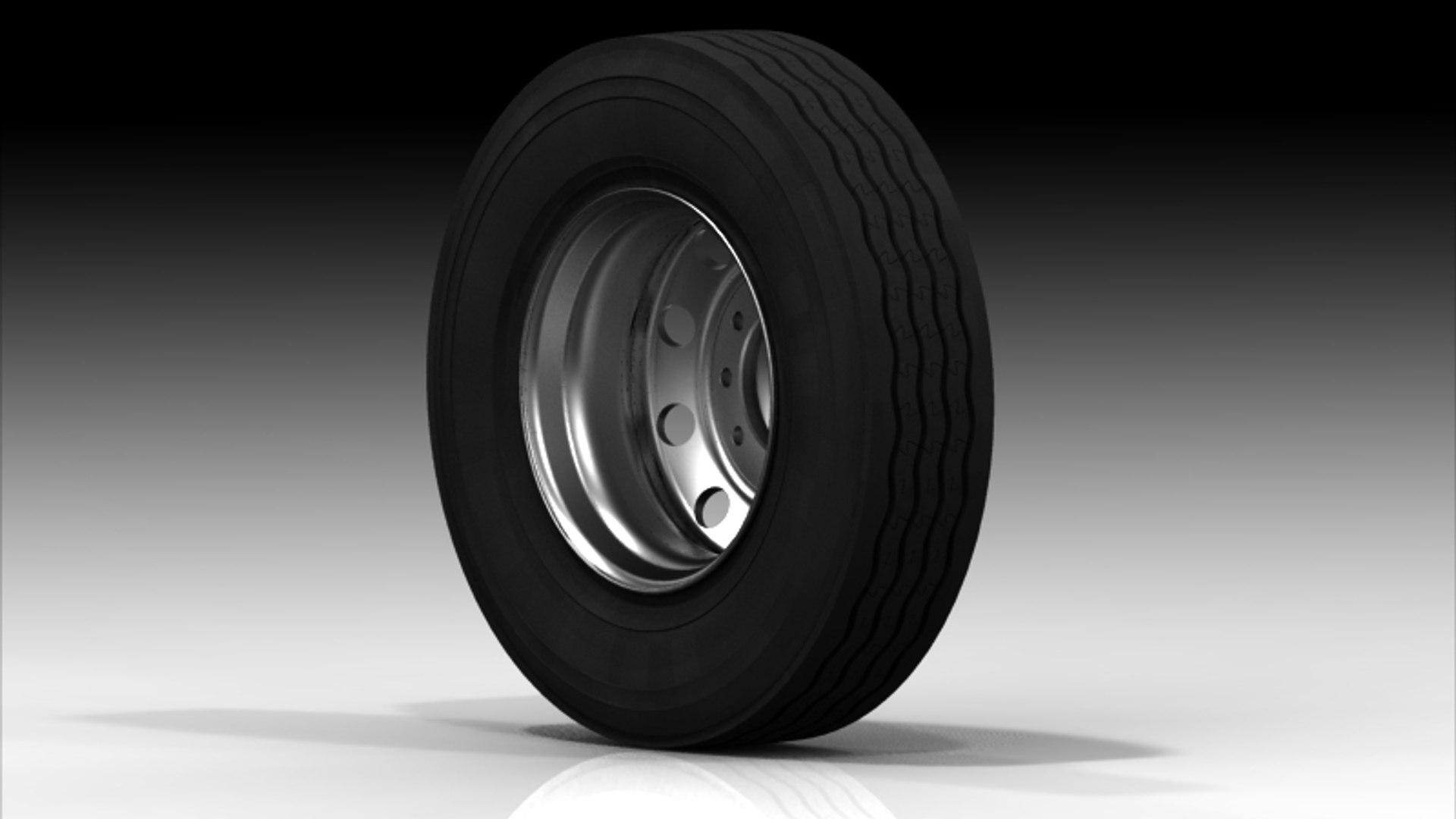 Semi Truck Tire Rim 3d Model