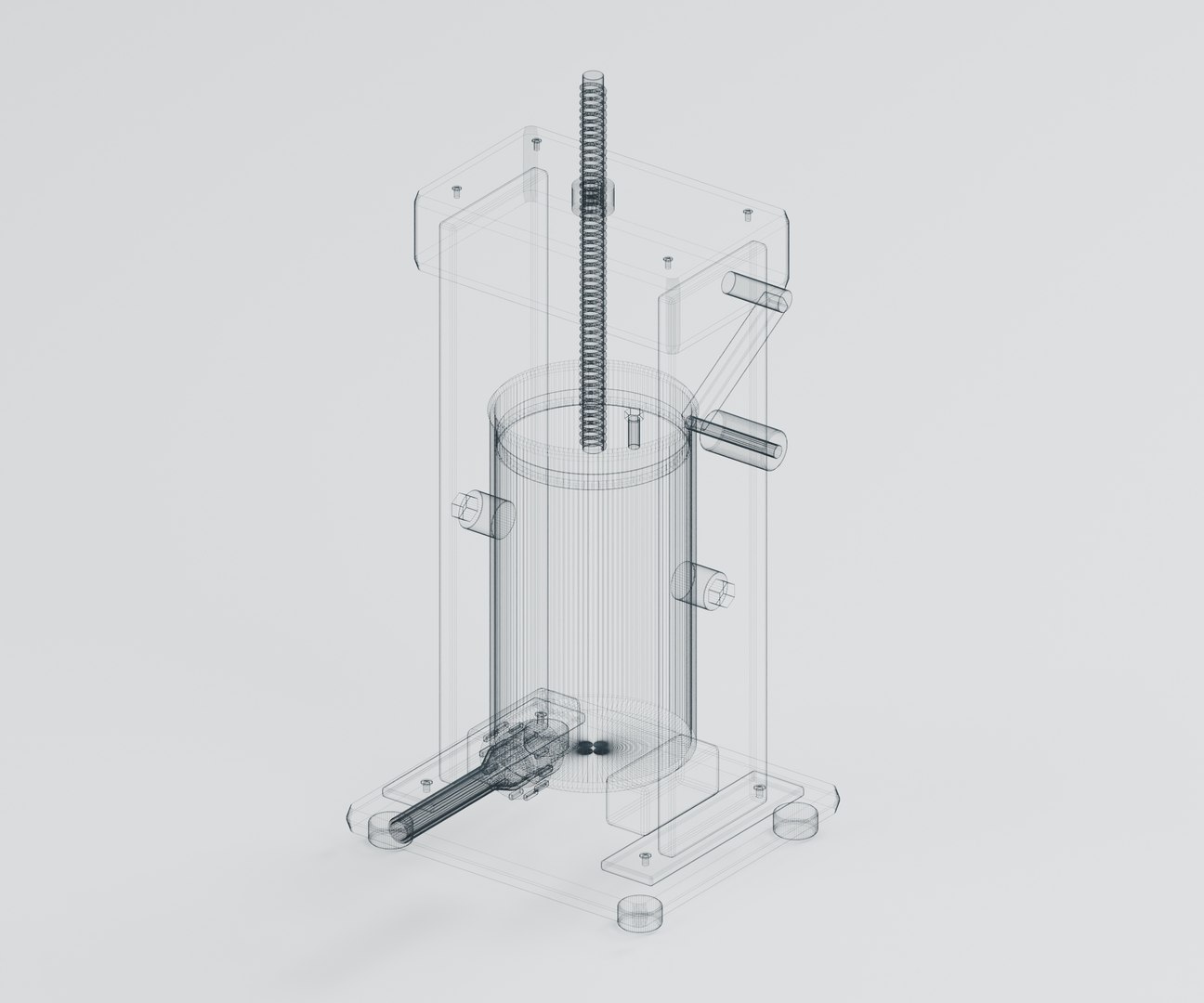 Vertical Sausage Stuffer with Tilting Cylinder and Gear Crank 3D model https://p.turbosquid.com/ts-thumb/39/w6MHPI/aM/06_wire/jpg/1791524568/1920x1080/fit_q87/24e29a4d5986b8ff80e553dafbea279061e03039/06_wire.jpg
