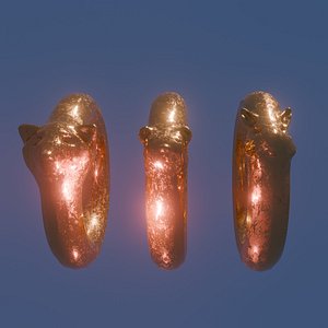 Bronze or metal rings with animal faces