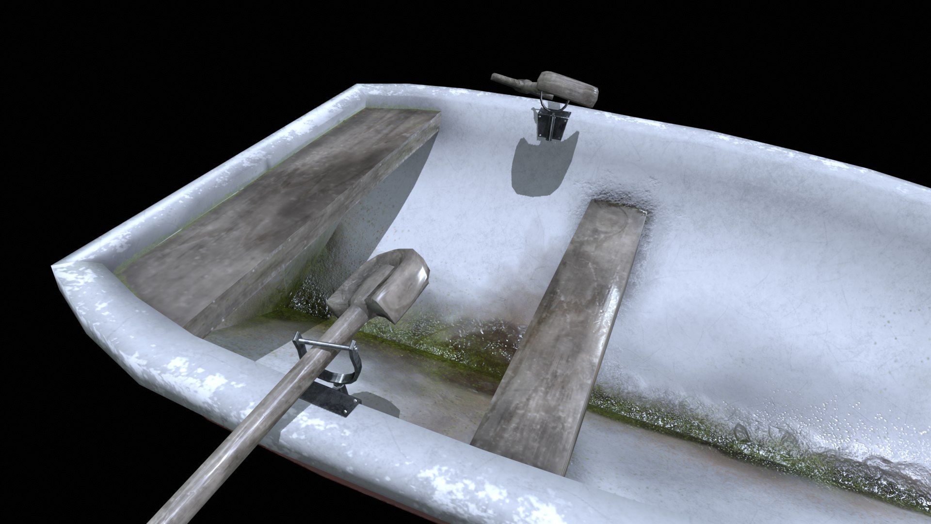 3D Model Old Dirty Rowing Boat TurboSquid 2096026