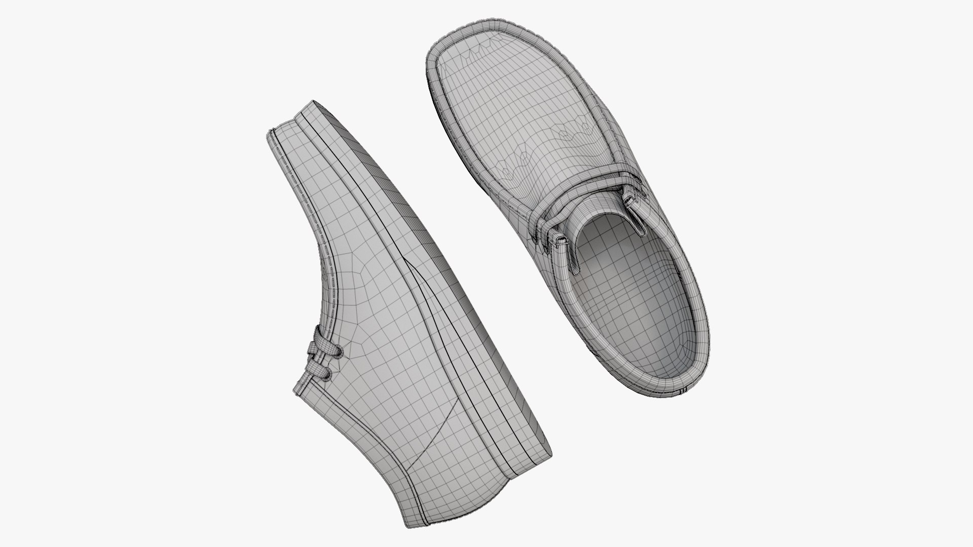 Clarks Wallabee Black Suede 3D model https://p.turbosquid.com/ts-thumb/3A/1EsRjy/em/clarkswallabee02wireframe/jpg/1714453456/1920x1080/fit_q87/a323453c3b0f11d0a35204f8cdcdd9b5b0b0292a/clarkswallabee02wireframe.jpg