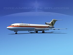 airline boeing 727 727-200 3d model