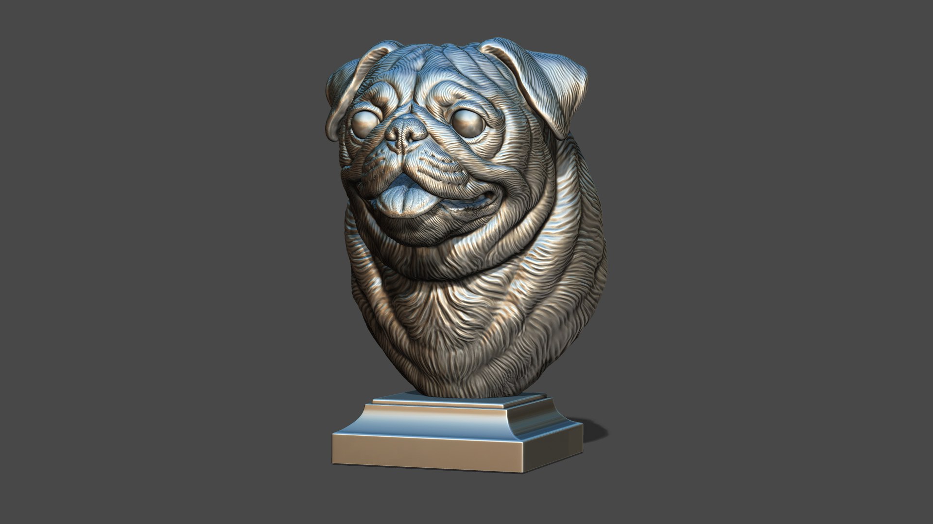 Pug bust version 1 3D model https://p.turbosquid.com/ts-thumb/3A/1xVk6o/jo/31/jpg/1721629275/1920x1080/fit_q87/f5dda52578050d7b16a0cef7a2af7f25646a0a8d/31.jpg