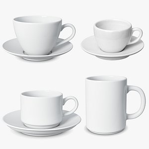 3D Tea and coffe cups Collection