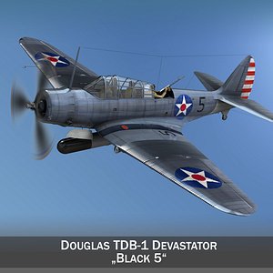 douglas tdb-1 devastator bomber 3d model
