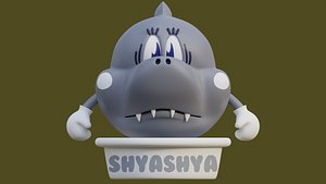 3D Cartoon sharks model