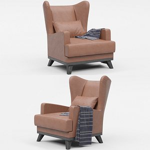 hoff ludwig armchair brown 3D model