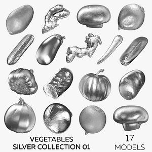Vegetables Silver Collection 01 - 17 models 3D