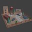Stylized Low Poly Winter Village Environment
