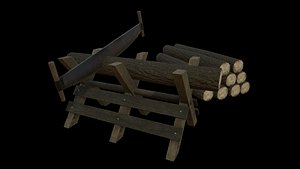 3D Saw and logs model