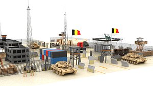 3D model Belgium Military Base