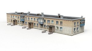 Soviet residential two-story house 3D model