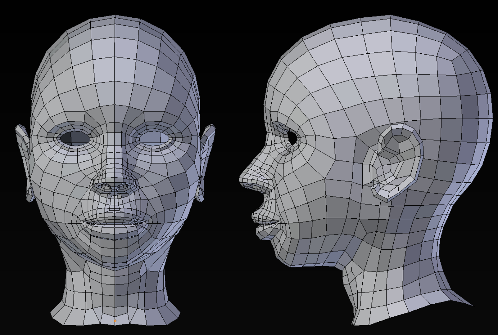 free obj model woman head base mesh