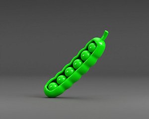 Cartoon Green Peas 3D
