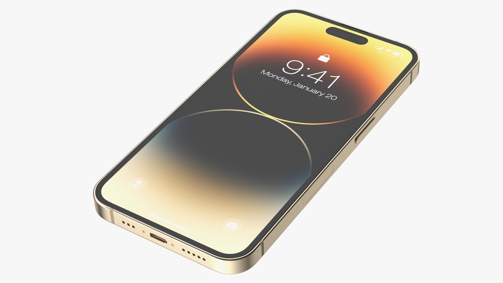 Apple iPhone 14 Pro Gold 3D model preview