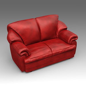 3d model leather sofa