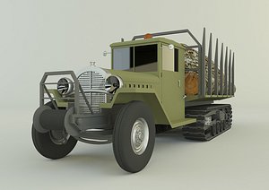 Cargo tracked timber 3D model model