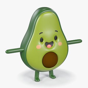 Avocado Cartoon 3D Character
