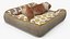 Bulldog duerme en piel de cama para mascotas